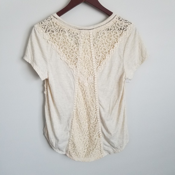 American Rag Lace Short Sleeve Top Size Medium - Picture 4 of 5